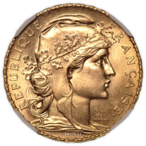 Coin - Coq Marianne France – gold 20 francs – 1907 Paris – NGC MS 67-obverse