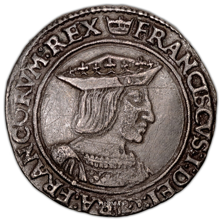 Monnaie France - Francois 1er Teston 3e type - Paris 1515-1547-Avers