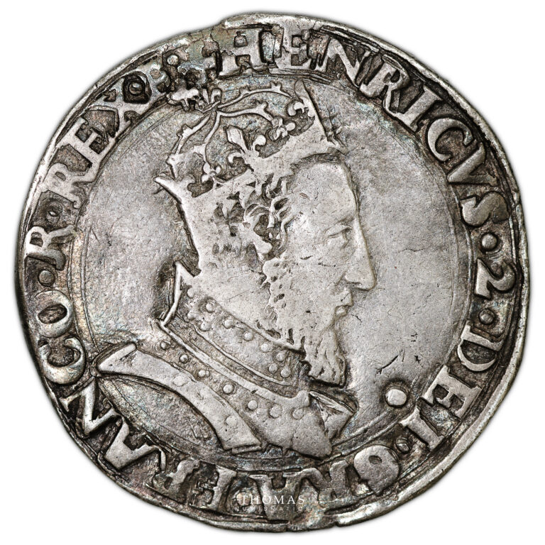 Coin France - Henri II - Teston à la tête Couronnée - 1551 D Lyon - Legend IPRAT obverse