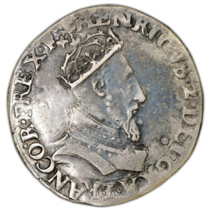 Monnaie France - Henri II - Teston à la tête Couronnée - 1551 D Lyon - Légende IPERAT-Revers-Avers