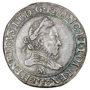 Coin France - Henri III - Franc au col fraisé - 1580 M Toulouse obverse