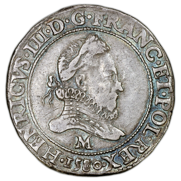 Monnaie France - Henri III - Franc Col Fraisé - 1580 M Toulouse-Avers