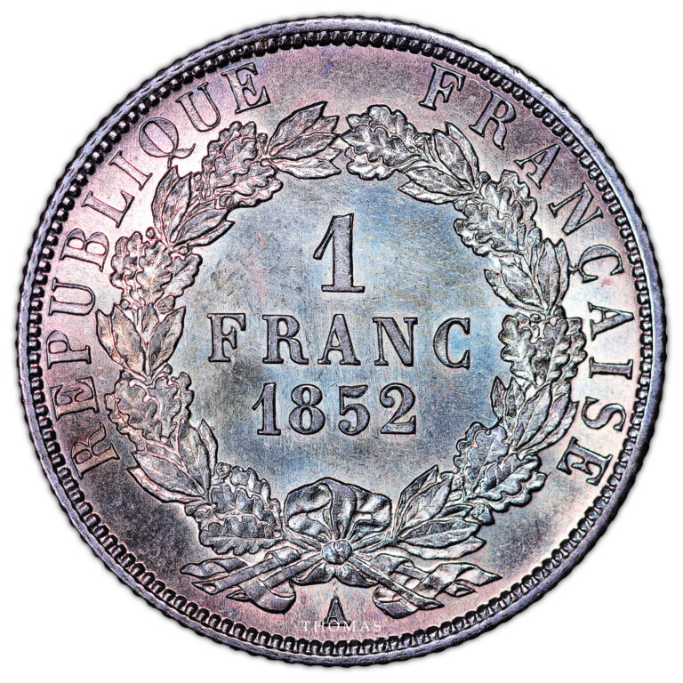 Coin France - Louis Napoléon - 1 franc 1852 A Paris-reverse