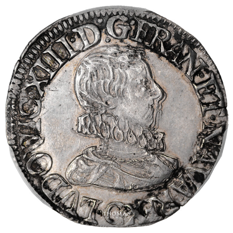 Coin France - Louis XIII Demi-Franc à la tête nue adolescente - 1616 C St Lô - 1610-1643 - PCGS AU 53 obverse