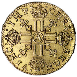 Monnaie France - Louis XIII - Louis d'or à la mèche longue - 1641 A Paris-Revers