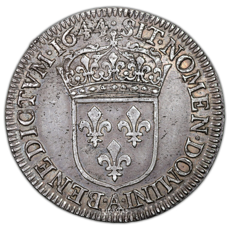 Monnaie France - Louis XIV - 1:4 Écu à la Mèche Courte - 1644 A Paris-Revers