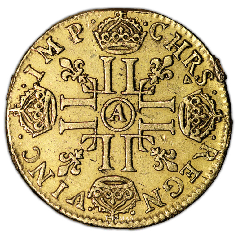 Monnaie France - Louis XIV - Louis d'or à la mèche longue - 1652 A Paris-Revers