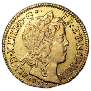 Coin - France - Louis XIV - Gold Louis d'or à la Mèche Longue - 1653 E Tours - Treasure of Montrichard - 1 000 examples obverse