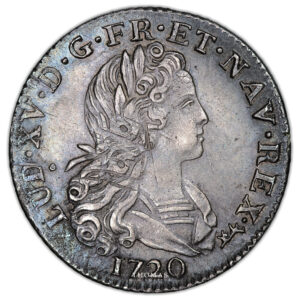 Coin France - Louis XV - 1/3 Écu Petit Louis d'argent - 1720 A Paris obverse