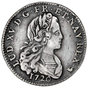 Monnaie France - Louis XV - 1:3 Écu Petit Louis d'argent - 1720 R Orléans-Avers