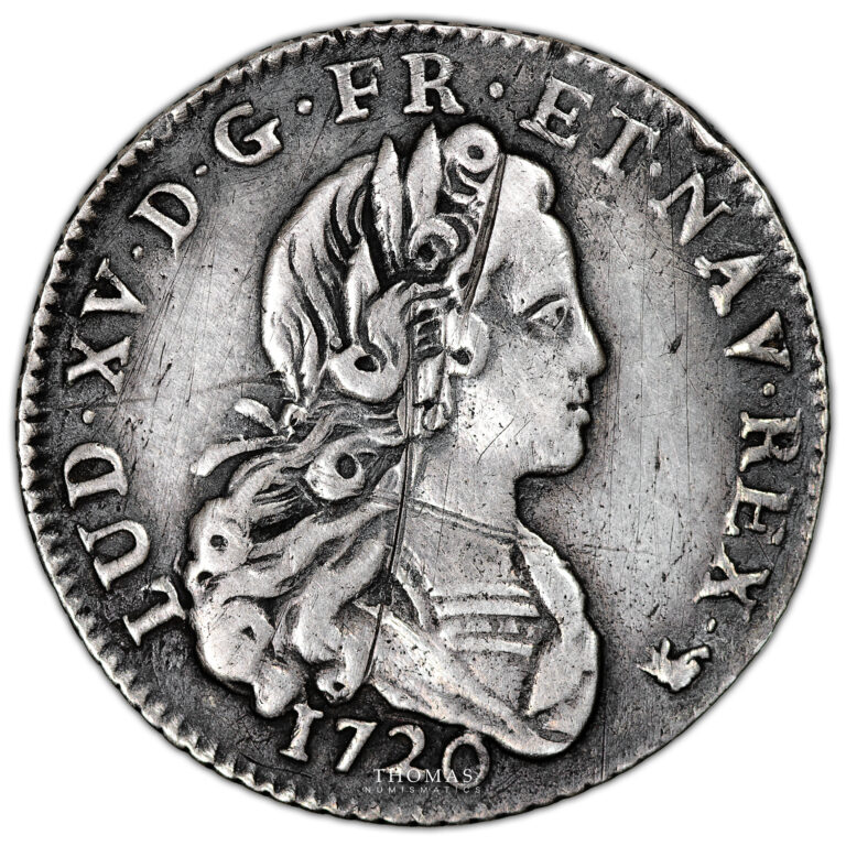 Monnaie France - Louis XV - 1:3 Écu Petit Louis d'argent - 1720 R Orléans-Avers