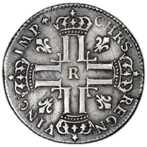 Monnaie France - Louis XV - 1:3 Écu Petit Louis d'argent - 1720 R Orléans-Revers