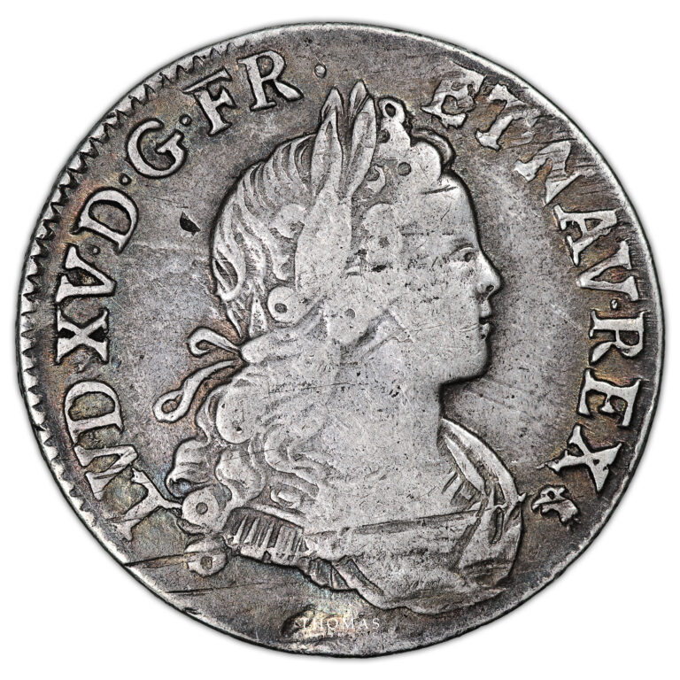 Coin France - Louis XV - 1/4 d'écu France et Navarre - 1719/8 D Lyon obverse