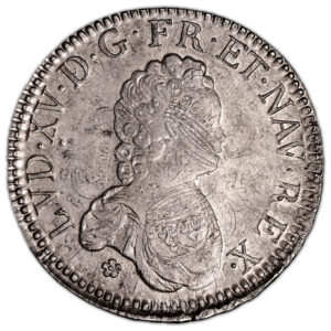 Coin France - Louis XV - Ecu Vertugadin - 1718 D Lyon obverse