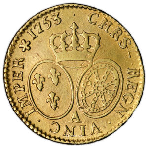 Coin France - Louis XV - Gold - Louis d'or au Bandeau - 1753 A Paris reverse