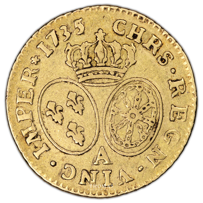 Coin France - Louis XV - Gold - Louis d'or aux Lunettes - 1735 A Paris reverse