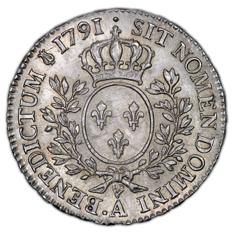 Coin France - Louis XVI - 1/2 Ecu aux branches d'olivier - 1791 A Dot Paris reverse