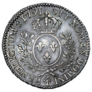 Monnaie France - Louis XVI - 1:2 Ecu Argent - 1791 T Nantes-Revers