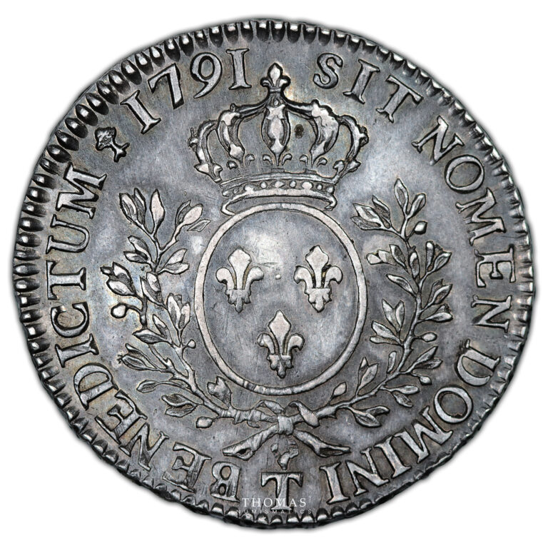 Monnaie France - Louis XVI - 1:2 Ecu Argent - 1791 T Nantes-Revers