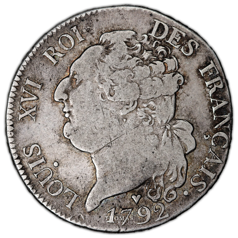 Coin France - Louis XVI - 1/2 Écu de 3 Livres - 1792 BB Strasbourg - Type Français obverse