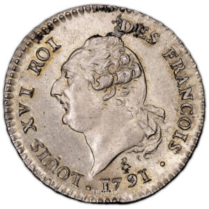 Monnaie France - Louis XVI - 15 sols - 1791 A-Avers