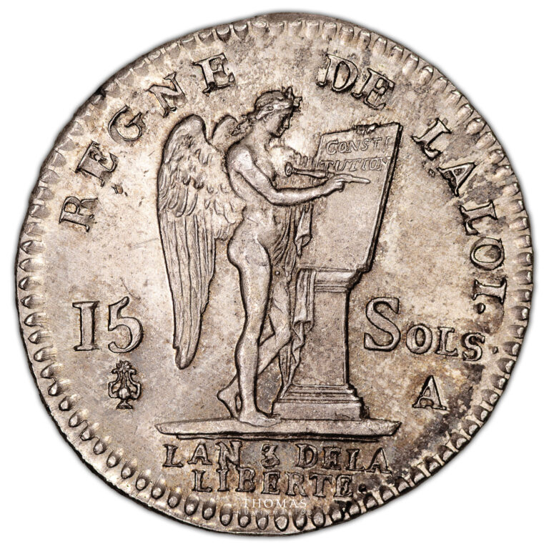 Coin France - Louis XVI - 15 sols - 1791 A Paris héron reverse