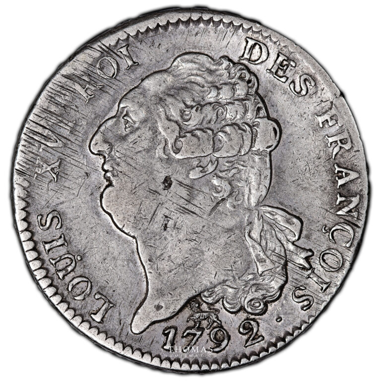 Coin France - Louis XVI - ECU 6 LIVRES FRANÇOIS – 1792 A PARIS – VARIETY REVERSED CAP obverse