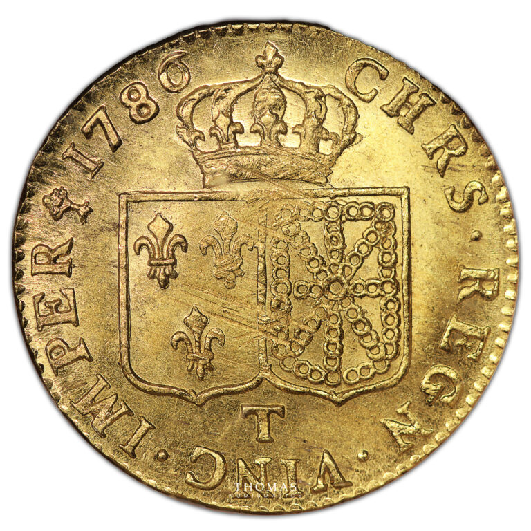 Coin France Louis XVI - Gold Louis d'or à la tête nue - 1786 T Nantes - NGC MS 61 reverse