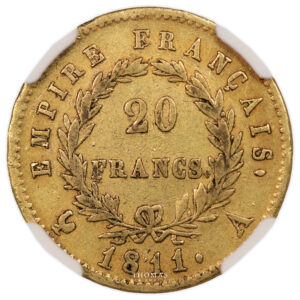 Monnaie France - Napoléon Ier - 20 Francs or - 1811 A Paris - Rive d'Or Collection-Revers