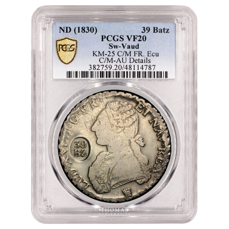 Monnaie - Louis XVI - Écu aux branches d'olivier - 1790 I Limoges - 39 Batzen - PCGS VF 20-Slab