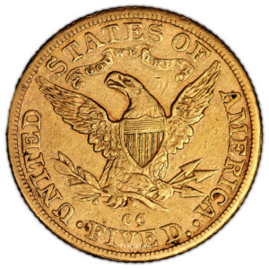 Coin USA - Gold 5 dollars - 1892 CC Carson city reverse