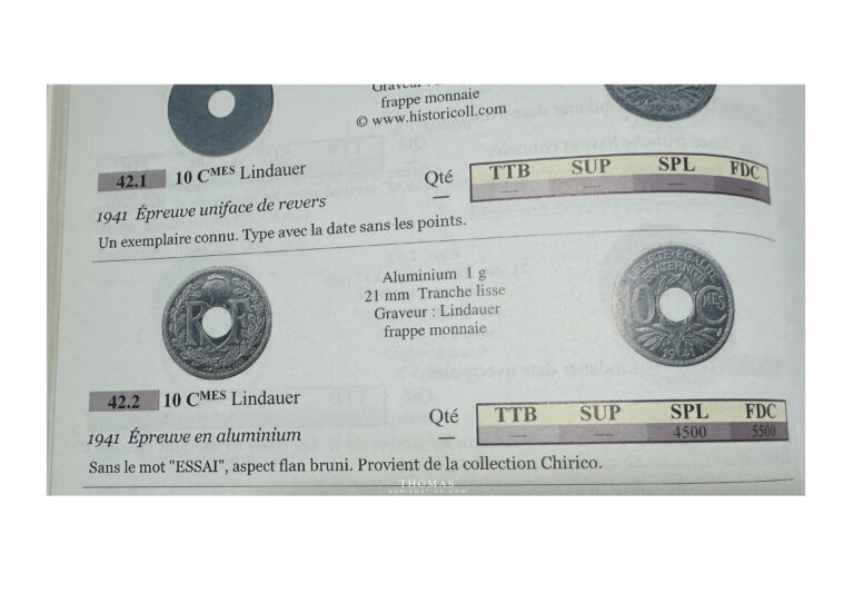 Pedigree Essai 10 centimes Lindauer 1941