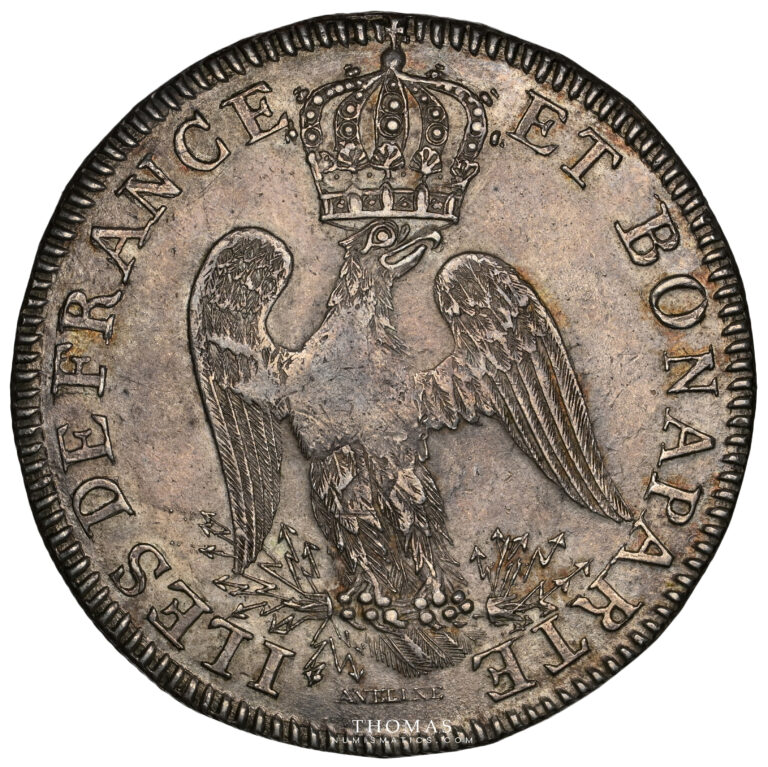 Coin  - MAURITIUS - Colonial - as Îles de France et Bonaparte - 10 Livres 1810 - Piastre Decaen -  Port Louis - NGC AU 58 obverse