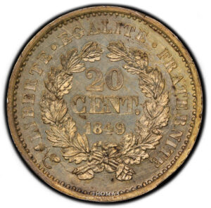 France - Pattern Essai - Piefort - 20 centimes 1849 - PCGS SP 64 reverse