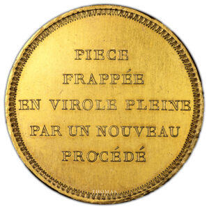 Monnaie France Consulat - Essai en bronze doré de Gatteaux - An X - Pièce frappée en virolle pleine - Tranche inscrite garantie Nationale-Avers