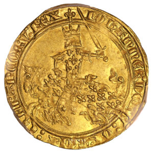 Coin France - Gold Franc à Cheval - Jean II le bon - PCGS MS 62 - Treasure of Blangy obverse