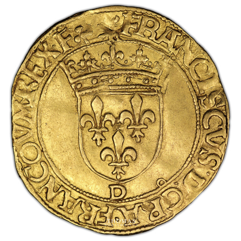 Monnaie France - François Ier - Écu d'or à la Croisette - D Lyon après 1541-Avers