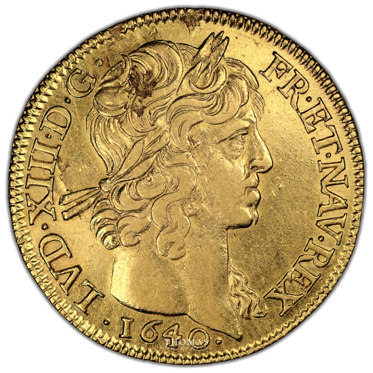 Monnaie France - Louis XIII - Double Louis d'or à la Mèche Courte sans baie - 1640 A Paris-Avers