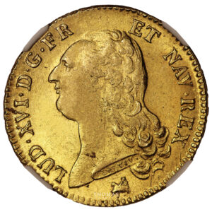 Monnaie France - Louis XVI - Double Louis d'or à la tête nue - 1787 B Rouen - NGC MS 63-Avers