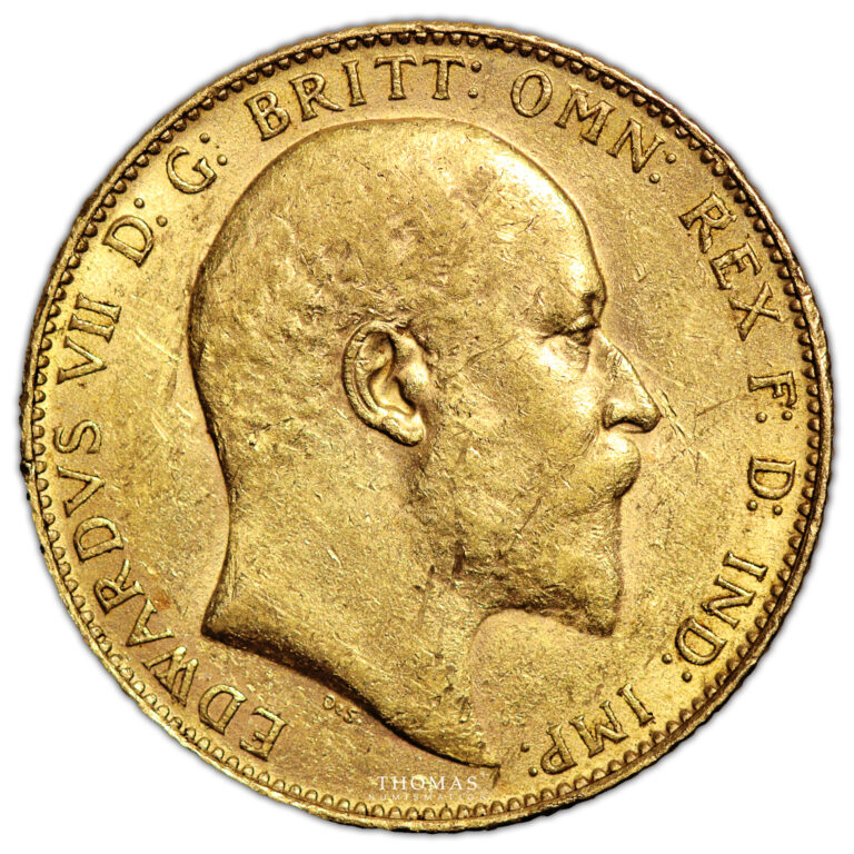 Coin GREAT BRITAIN England - Gold Sovereign - Edward VII - 1909 London- shipwreck Treasure - SS Egypt obverse