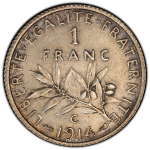 Coin France - 1 franc semeuse – 1914 C – castelsarrasin reverse