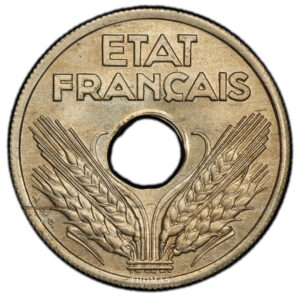 etat francais essai 1941 revers PCGS SP 66 avers