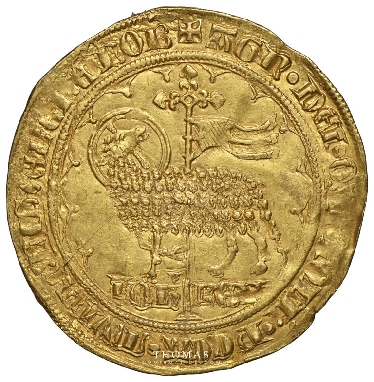 Jean II le bon - mouton or ngc ms 61 avers tresor de Pontivy