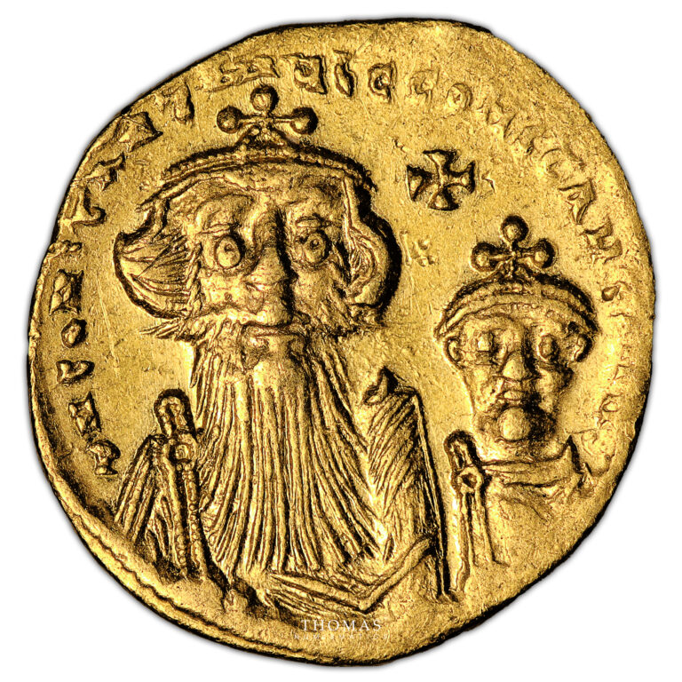 Monnaie Byzantine - Constans II et son Fils Constantin IV - Solidus Or - 654-659-Avers