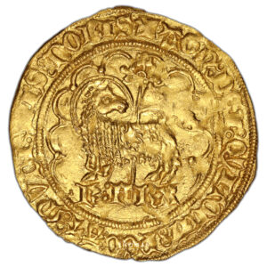 Coin - France  Charles VI - Gold Agnel d'or - Treasure Hoard -  the One Hundred Years war obverse