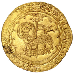 Coin - France  Charles VI - Gold Agnel d'or - Saint-Lô Treasure Hoard -  the One Hundred Years war obverse