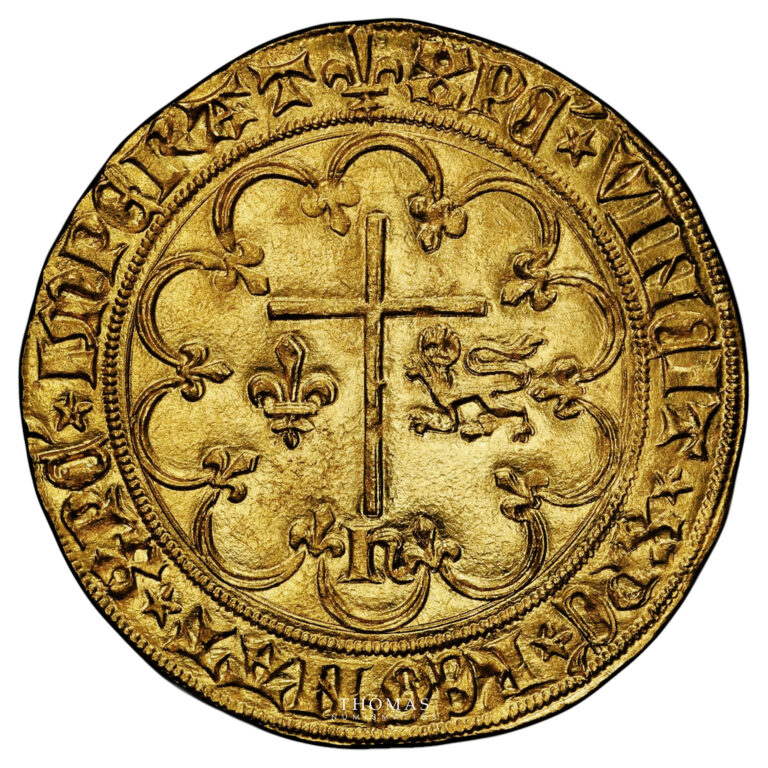 Monnaie France - Henry VI – Salut d’or – Saint-Lô – Trésor guerre de cent ans – Abbaye de la Lucerne-Revers