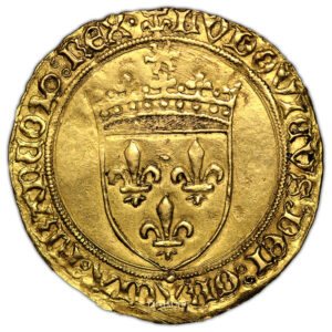 Coin France - Louis XII - Gold Ecu d'or au Soleil - Rouen - Pedigree Davis and Clark - Emile Bourgey obverse