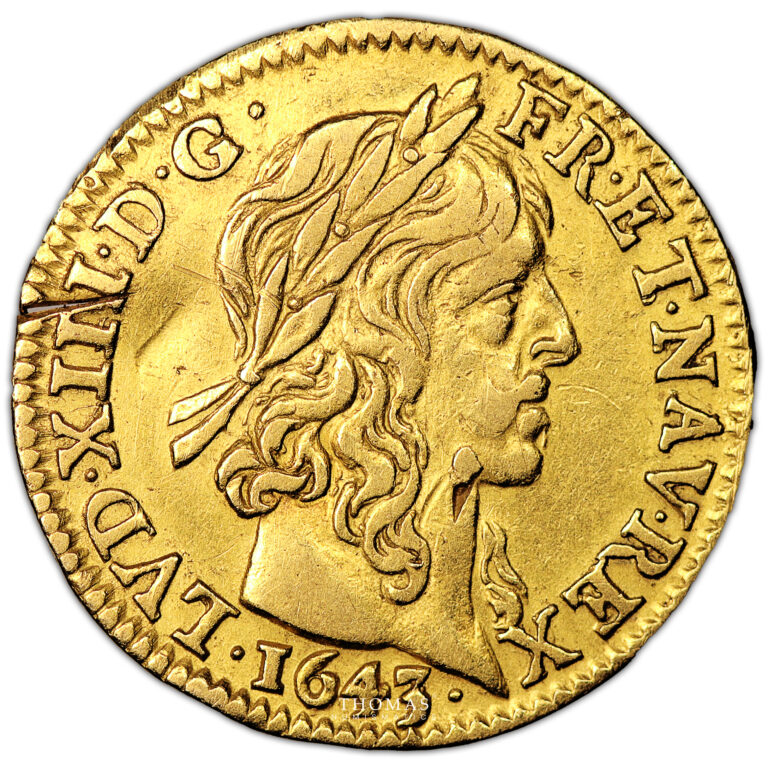 Coin France - Louis XIII - Demi-Louis d'or - 1643 A Paris obverse