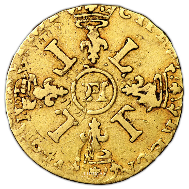 Coin France - Louis XIV - Gold - Demi-Louis d'or aux 4 L - 1694 reverse